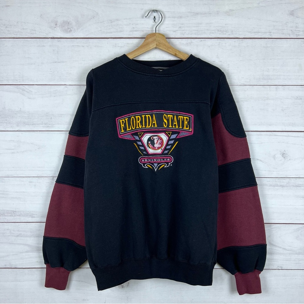 Vintage 90s Florida State Seminoles Midwest Embroidery Pullover Sweatshirt Large